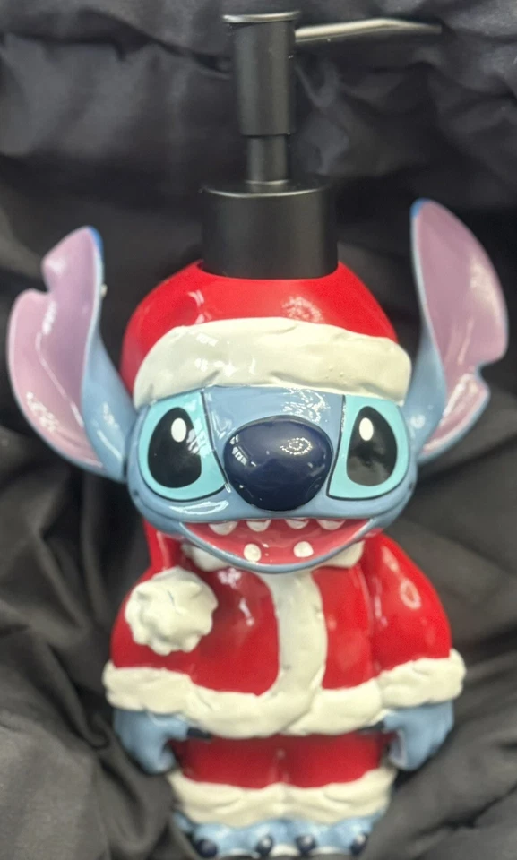 CHRISTMAS HOLIDAY DISNEY STITCH IN SANTA SUIT SOAP DISPENSER - Image 1 of 4