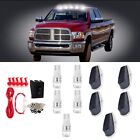 5x For Pickup Truck Smoke Roof Cab Marker Light Lens + White LED Bulbs + Wire