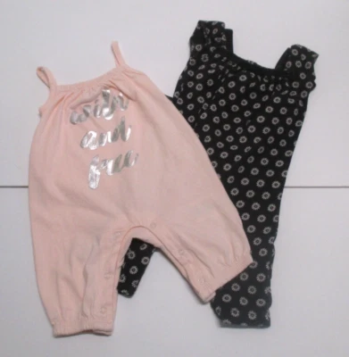 2 INFANTES NIÑAS BEBÉ GAP MINI HÉROES NEGRO ROSA LONGALL TRAJES TALLA RECIÉN NACIDO 0-3 M Foto 1 de 4