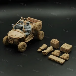 Impreso en 3D 1/72 EE. UU. "MRZR-D2 Vehículo todo terreno táctico ligero" + Modelo de 2 soldados - Imagen 1 de 5