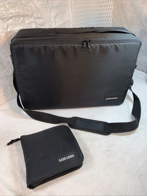 Case Logic Vtg Lot x 2 Zippered XL CD Case Carrying Strap Handle Small Black DVD - Image 1 of 4