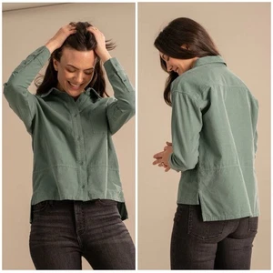 United By Blue Organic Sagebrush Green Corduroy Shirt | XS - Picture 1 of 11
