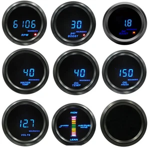 Manometro digitale auto 52 mm turbo boost pressione olio acqua temperatura voltmetro - Foto 1 di 31