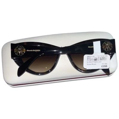 Gafas de sol Alexander McQueen AM0377S marrón Habana degradado 002 nuevas auténticas Foto 1 de 4