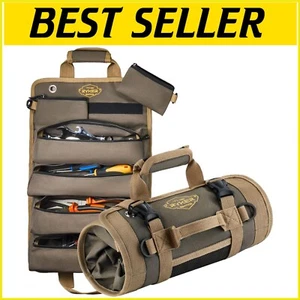 6-Compartment Roll-Up Tool Bag - Ultimate Organizer for Mechanics & Electricians - Picture 1 of 11