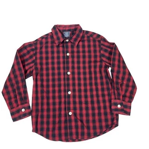 Izod Red Tartan Plaid Button Up Shirt Boys CS 4/5 Holiday Casual - Picture 1 of 3