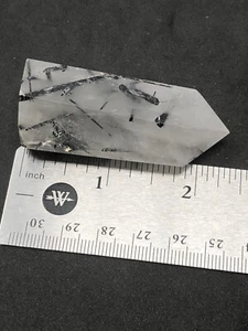 Cristal punta torre pulido cuarzo turmalinado 1,9 oz Reiki N14 - Imagen 1 de 9