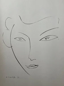 Henri Matisse Collotype " Nude Figure" Drawing, 1954 Plate Signed - Picture 1 of 6