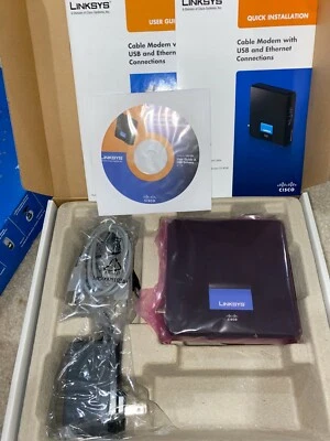 Linksys Cisco CM100 Cable Modem USB Ethernet 10/100 Docsis 2.0 Original New Seal - Image 1 of 4