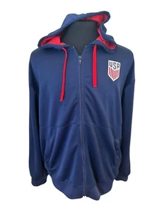 United States Soccer Federation USA Navy Blue Full Zip Hoodie Men's XL - Picture 1 of 3