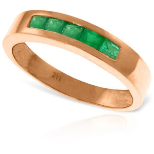 14K. SOLID GOLD RINGS WITH NATURAL EMERALDS Original Ring size 7.0 - Picture 1 of 15