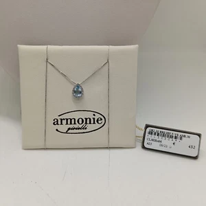 ARMONIE GIOIELLI COLLANA DONNA IN ORO BIANCO 18KT ACQUAMARINA E DIAMANTI (0525) - Bild 1 von 15