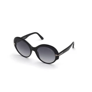 Tom Ford Ginger FT TF0873 01B Oval Shiny Black Sunglasses 56-20-140 Authentic - Picture 1 of 3