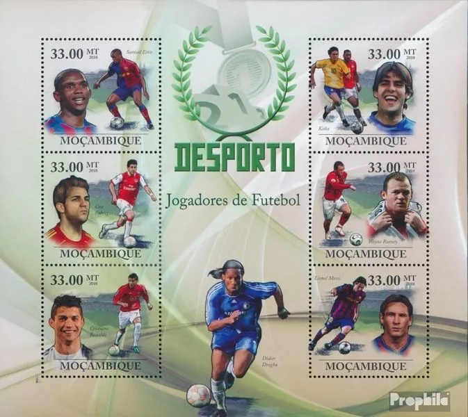 Briefmarken Mosambik 2010 Mi 3675-3680 Kleinbogen (kompl. Ausgabe) postfrisch Fu - Bild 1 von 1