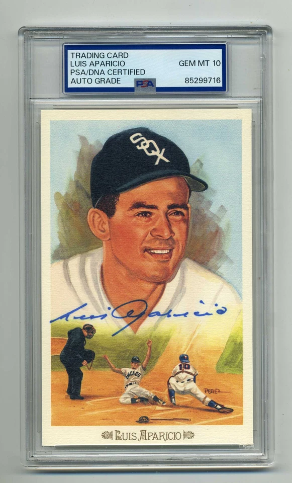 SUPERB LUIS APARICIO GEM MINT 10 PSA/DNA   SIGNED  PEREZ STEELE CELEBRATION CARD - Image 1 of 1