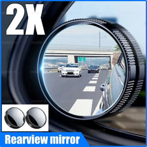 2pcs Blind Spot Mirror Convex 360° Wide Angle Suction Cup Adjustable Car Mirror
