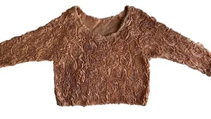 American Apparel Soft Pink 3D Rose Textured Top - One Size - Picture 1 of 8