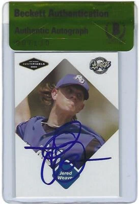 Jered Weaver Signed 2005 Justifiable Angels Baseball Rookie Card #87 BAS COA RC Foto 1 de 4
