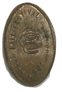 Chicago Coin Club CCC Fall Festival Elongated Penny 1961 Copper One Cent Coin - Picture 1 of 12