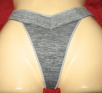 SIN LÍMITES - NUEVO - XL / 8 - BRAGUITA TANGA ELÁSTICA NYLON GRIS PLATA - LADOS 2" Foto 1 de 2