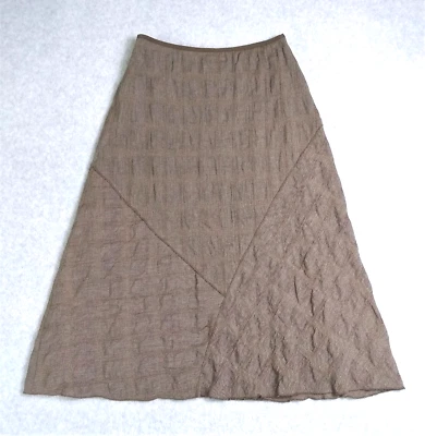 J. Jill Skirt Womens XS A-Line Asymmetrical Plisse Wool Lined Midi Mocha Brown - Image 1 of 4