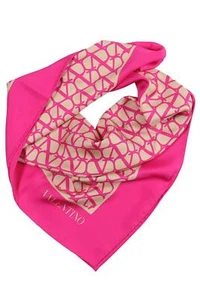 VALENTINO GARAVANI PINK SILK SCARF - Picture 1 of 5