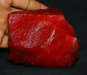 DYED 3600 Ct Certified Natural African Red Ruby Color Enhanced Rough DKN - Picture 1 of 4