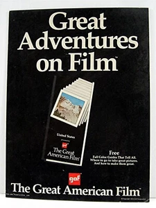 1972 Great American Film GAF Great Adventure On Film Cardboard Easel Store Sign - Picture 1 of 1