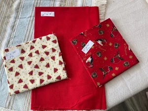 3 New Co Ordinating Christmas FQs Fat Quarters - Picture 1 of 3