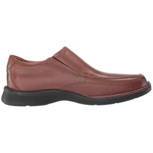 Clarks Mens Kempton Free Black Leath Tan Leather  - Picture 1 of 2