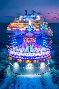 Royal Caribbean Wonder of the Seas (Rear Night) Poster 24 x 36 cm schön! - Bild 1 von 2