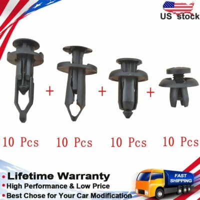 40 clips de sujeción de remaches de plástico para automóvil parachoques pasador de empuje remache retenedor accesorios Foto 1 de 4