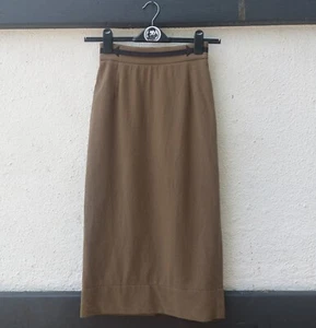 PRADA Pencil Skirt Wool Midi Belted Khaki Green Size IT 38 US 2 UK 4 EU 32 XS - Picture 1 of 10