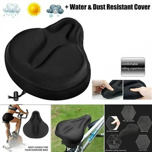 Silicone Large Wide Bike Seat Gel Cushion Cover Soft Cycling Bicycle Saddle Pad - Picture 1 of 15