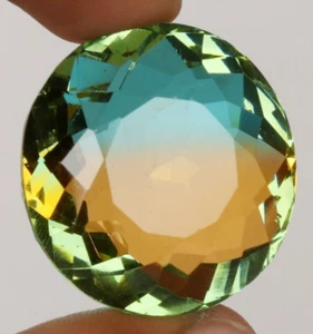 AAA+ Large Tourmaline 91.05 Ct. Round Cut Bi-Color Loose Gemstone Gift for Women - Picture 1 of 6