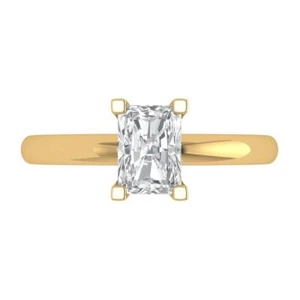 1 ct Emerald SHAPED CUT ENGAGEMENT Promise Wedding RING 14k Yellow gold - Picture 1 of 11