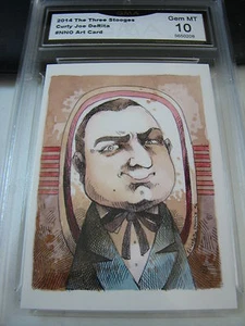 CURLY JOE DERITA 2014 CHRONICLES OF THE THREE 3 STOOGES ART CARD GRADED 10 A - Picture 1 of 1