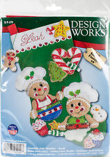 Design Works Crafts Stocking, Gingerbread Bakers, 18" Felt Craft Kit, Multicolor