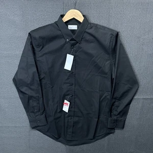NWT NEW Nordstrom Easy Care Long Sleeve Shirt Mens XL 17 34/35 Trim Fit Black - Picture 1 of 6