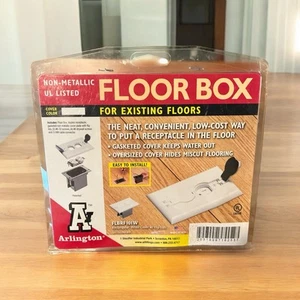 Arlington FLBRF101W Floor Box Kit w/ Flip Lids – White – For Existing Floors - Picture 1 of 2
