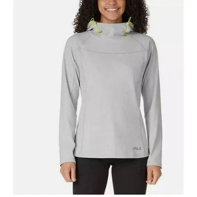 FILA Women's Funnel Neck Moisture Wicking Active Training Hoodie Gray Size Large - Image 1 of 4