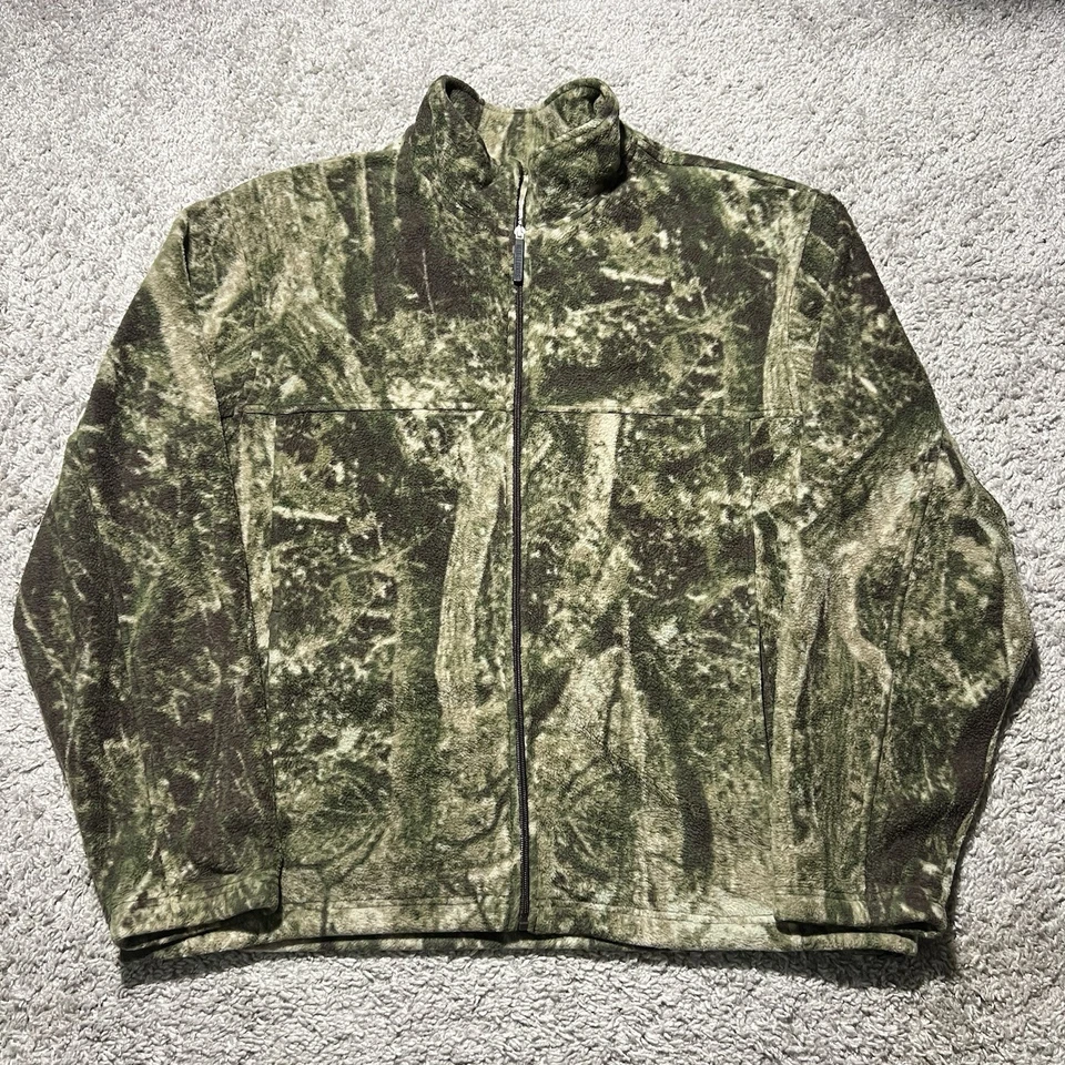 Reel Legends camo jacket men's XL green  fleece outdoor full zip Y2k Vintage - Image 1 of 4
