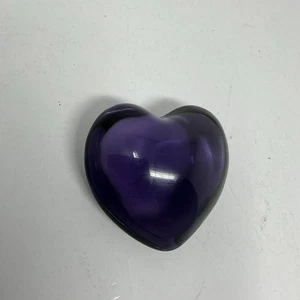 Vintage Baccarat Kristall gepufftes Herz Briefbeschwerer lila 3" - Bild 1 von 6