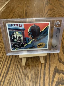 Original 1966 Topps Batman Black Bat Trading Card #5 BGS 5 TOP - Bild 1 von 7