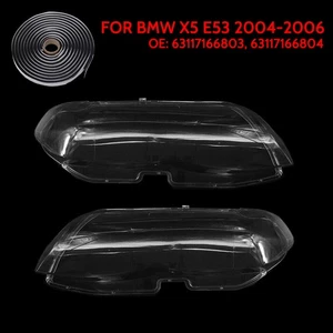 Klar Scheinwerferglas + Dichtungsstreifen Für BMW X5 E53 2004-2006 L+R - Bild 1 von 12