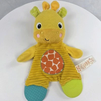 Bright Starts Snuggle & Teethe Plush Teether Toy Lovey Crinkle Yellow Giraffe 9" - Image 1 of 3