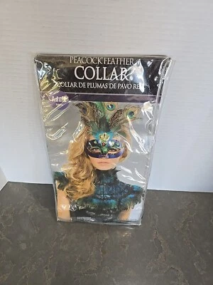 Collar de pluma estilo pavo real pavo real pavo real pájaro elegante reina real egipcia rey Foto 1 de 2