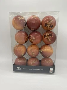 Conjunto de 12 adornos de pelota de vacaciones de ciclones del estado de Iowa de la NCAA Team Sports America - Imagen 1 de 5