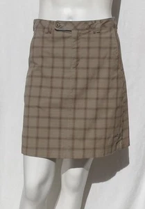 MOUNTAIN HARDWEAR Women’s Brown Plaid Stretch Organic Cotton Skirt size 4 EUC - Picture 1 of 5