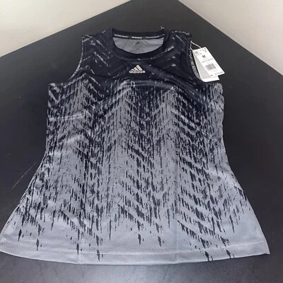 Camiseta sin mangas Adidas PrimeBlue estampada Match Carbon para mujer tenis mediana Foto 1 de 4